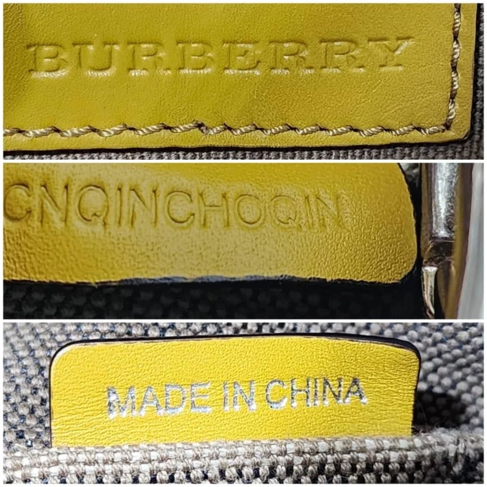 Authentic BURBERRY Canvas Mega Check Medium Ashby Hobo Saddle Bag Yellow/Beige